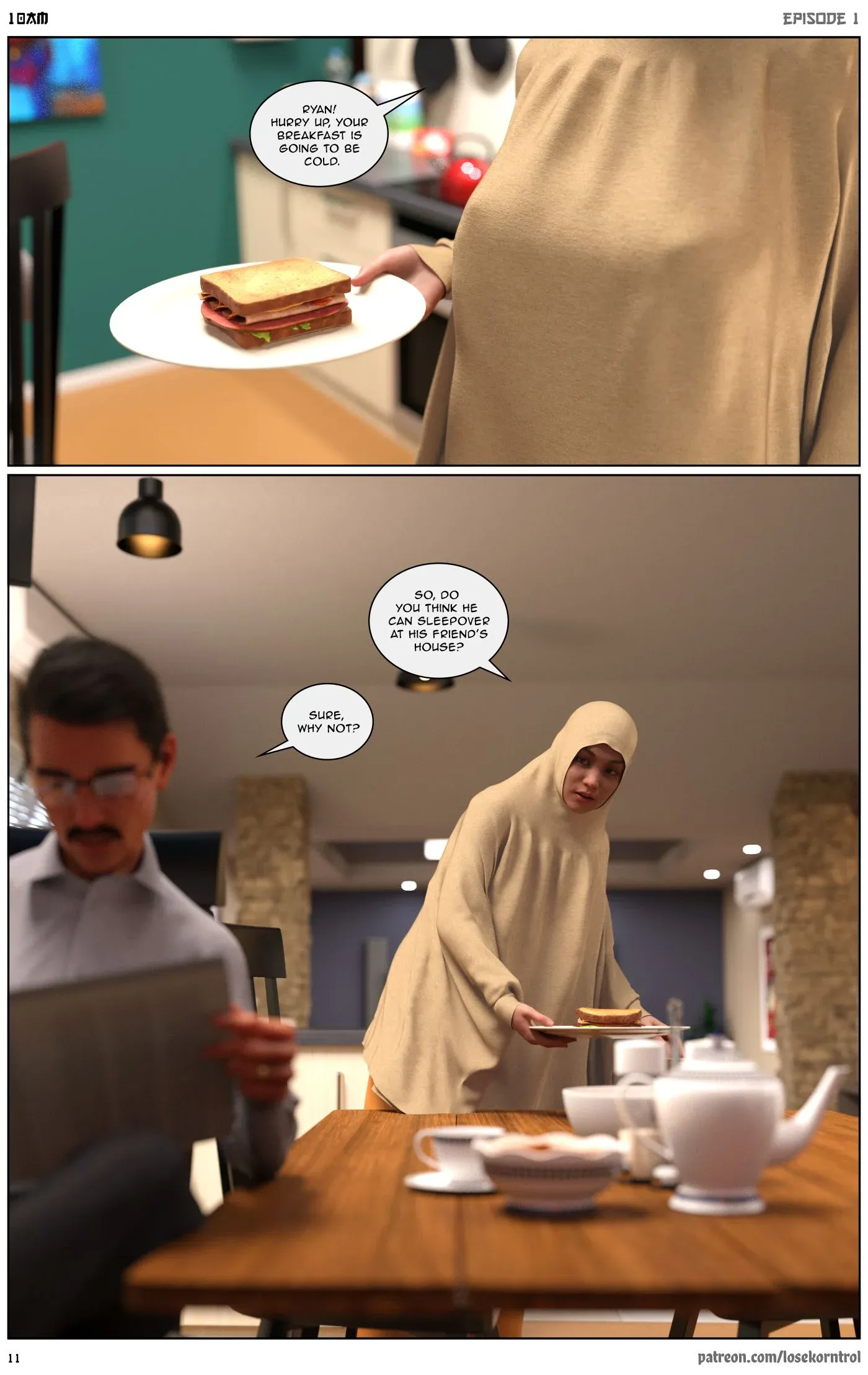 10 AM, 1 . 10 AM - Chapter 1 [LoseKorntrol, Hijab 3DX], page 12 of 52