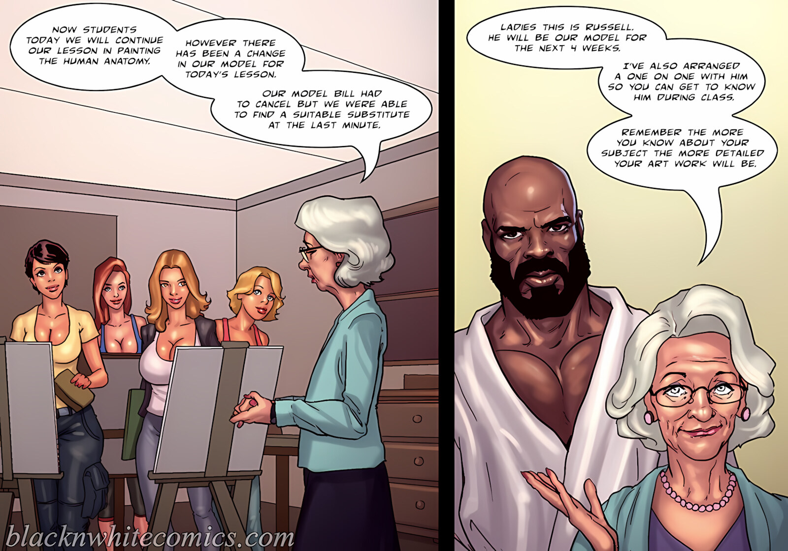 Art Class [BlackNWhiteComics], Art Class Part 1, page 2 of 113
