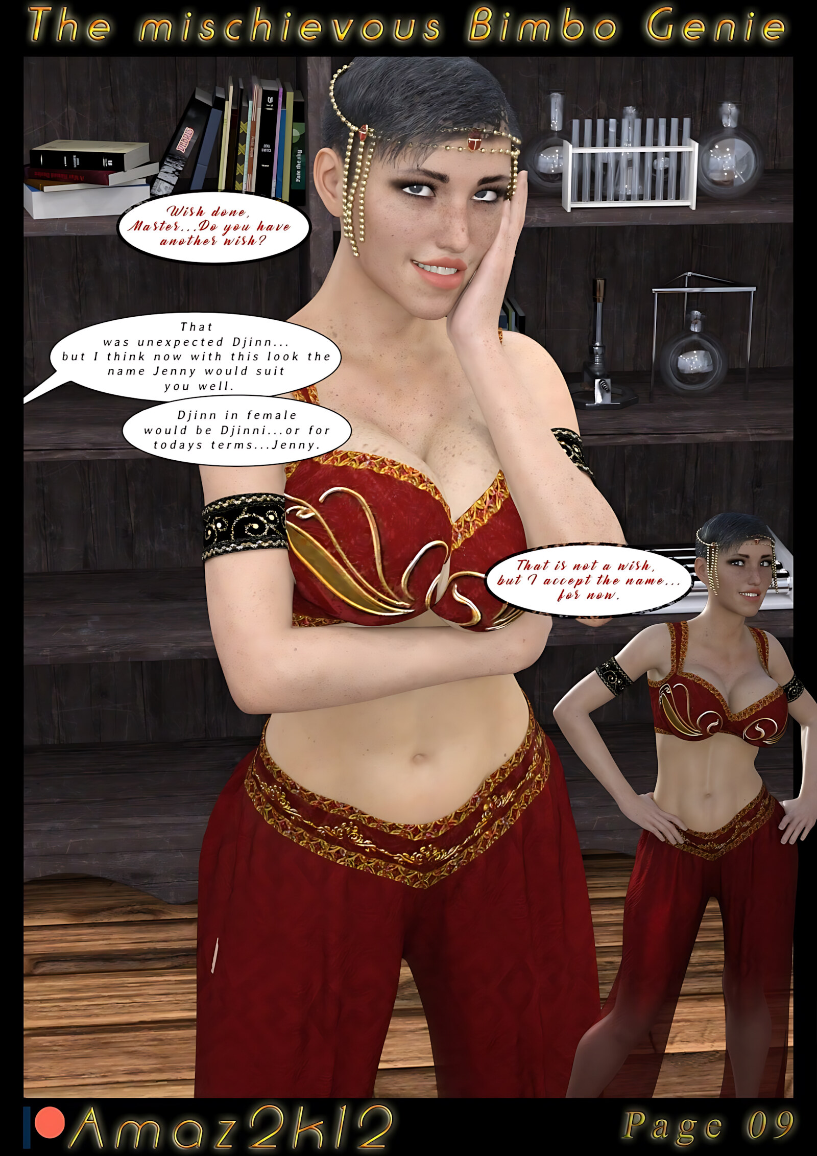 The Mischievous Bimbo Genie [Amazeroth], The Mischievous Bimbo Genie, page 10 of 49