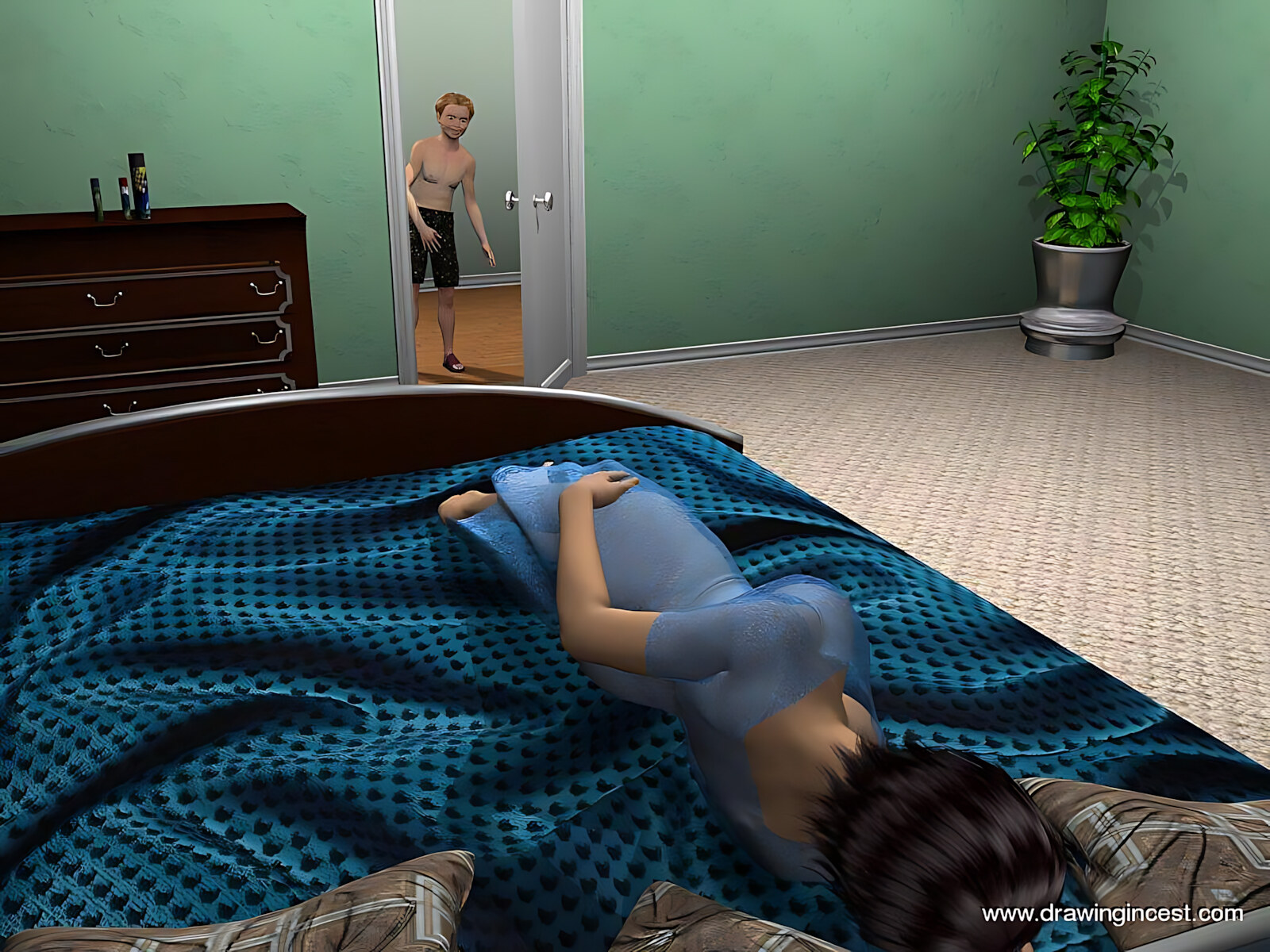 Bathroom procedures make mom and son closer [Drawingincest], Bathroom procedures make mom and son closer, page 17 of 50